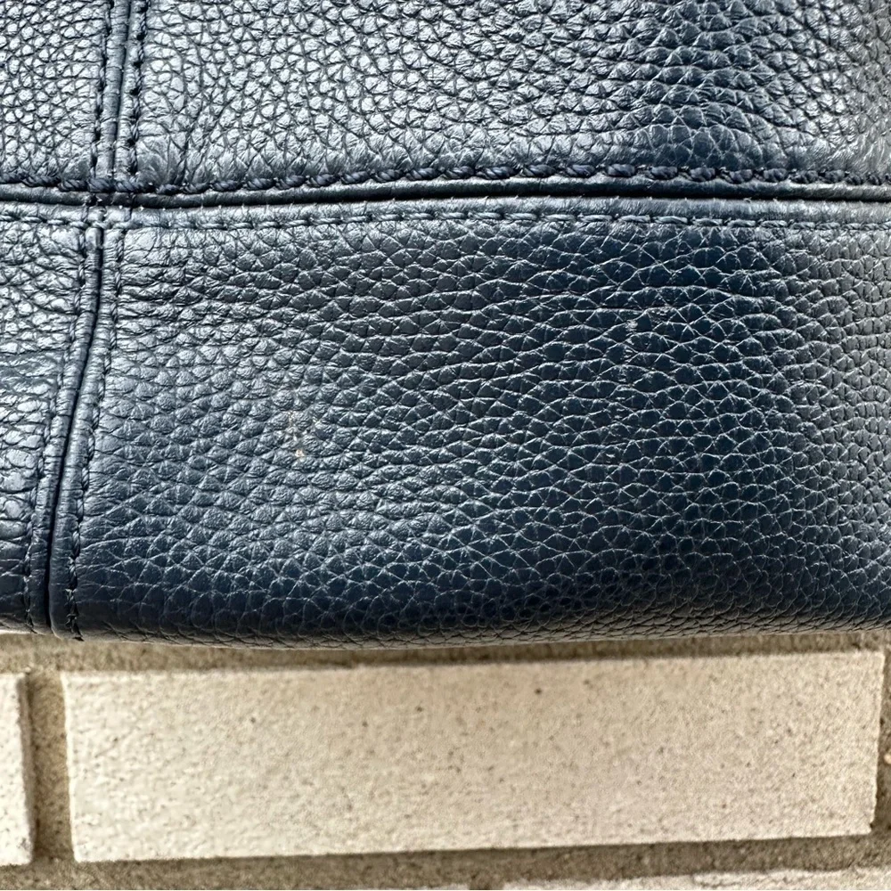 The Sak De Young Hobo Shoulder Bag Navy Blue Pebbled Leather Slouch Tote Purse
